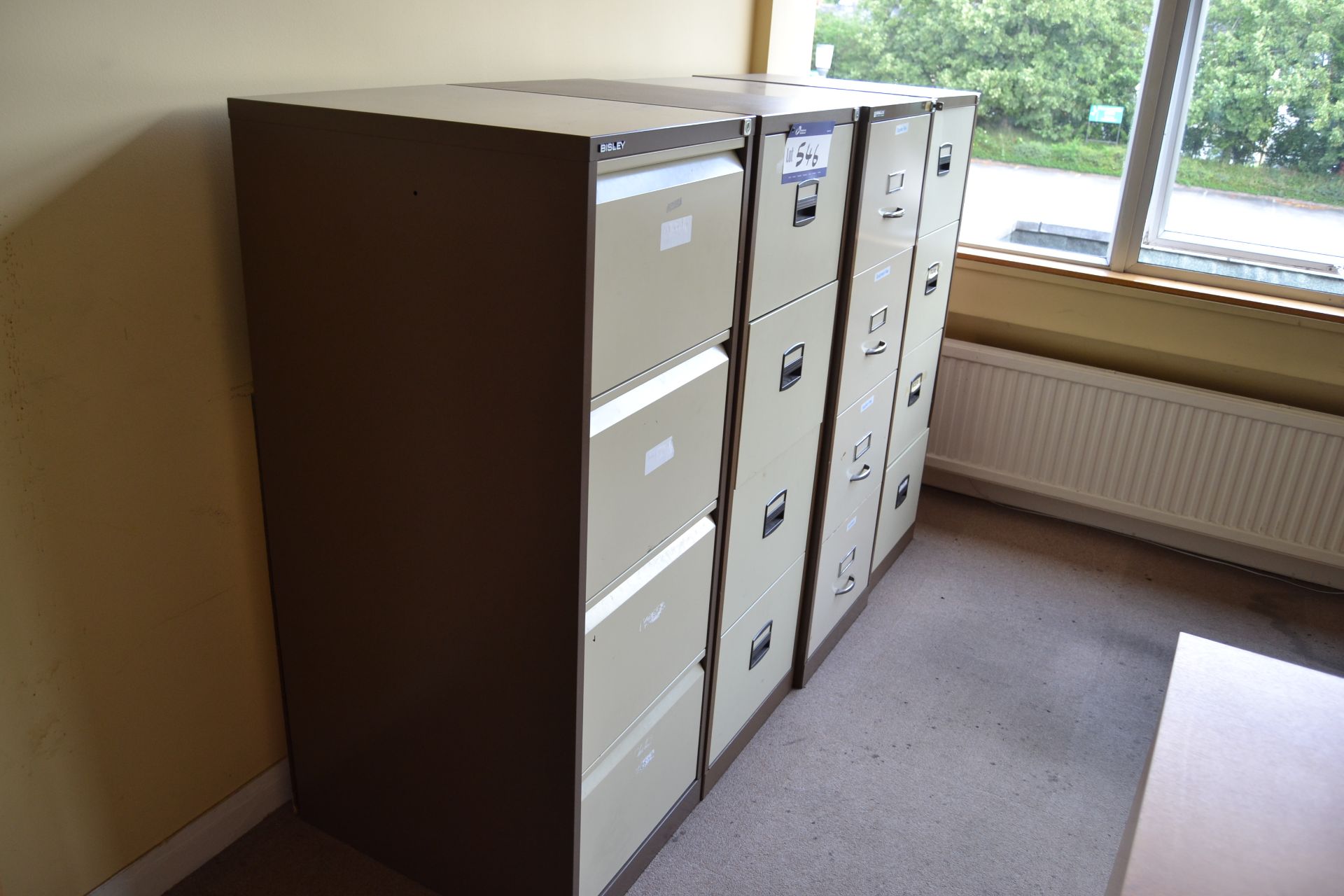 Four Steel Four Drawer Filing Cabinets
