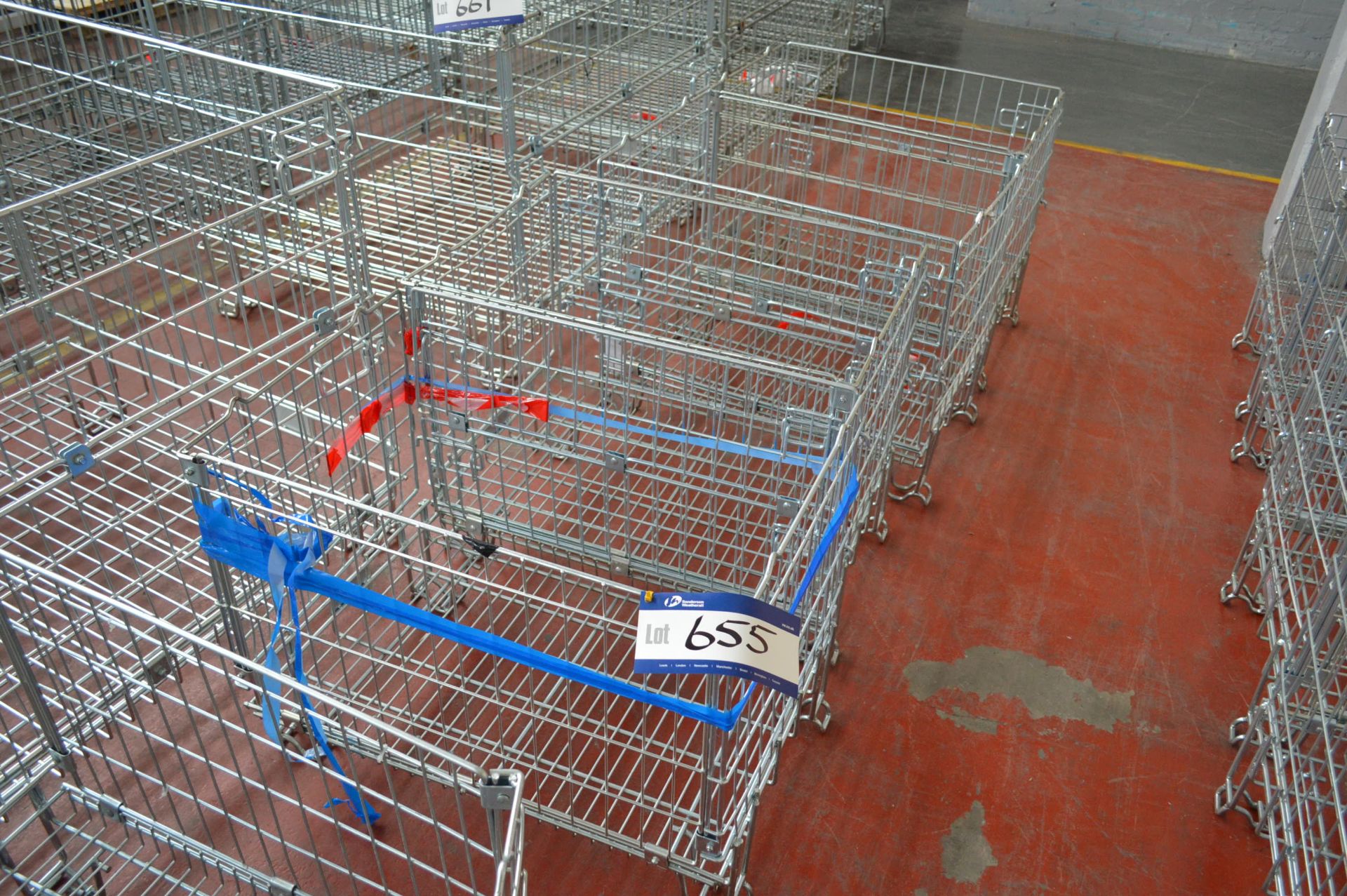 Four Palletower Steel Mesh Cages, 900mm x 550mm x