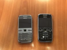 2 x Nokia E72 Mobile phones, One Phone Damaged, (N