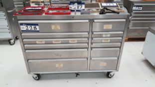 Mobile Stainless Steel 12 Drawer Roller Drawer Too