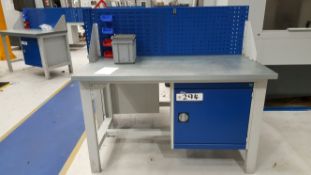 Steel Workbench 1500mm c/w Cupboard