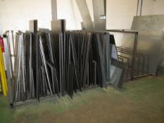Quantity of Mixed Sheet Steel and Aluminium Offcuts (as set out on rack and against wall)