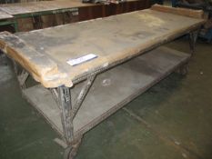 Bolted Steel Mobile Work Bench, 2.4m x 0.9m approx.