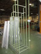 Steel Framed Multi Compartment Stepped Rack, 2m x 0.7m x 2.7m (highest point) approx (formerly