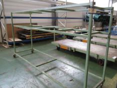 Three Tier Steel Trolley Rack, 3.4m x 0.85m x 1.8m approx. (formerly used in the manufacture of