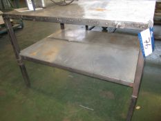Steel Framed Two Tier Bench, 1.5m x 1.1m x 1.05m high approx (formerly used in the manufacture of