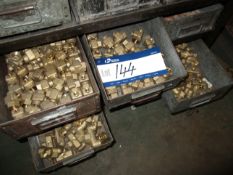 Quantity of Autron Fittings (brass) (in bins under bench and in four drawers) (formerly used in