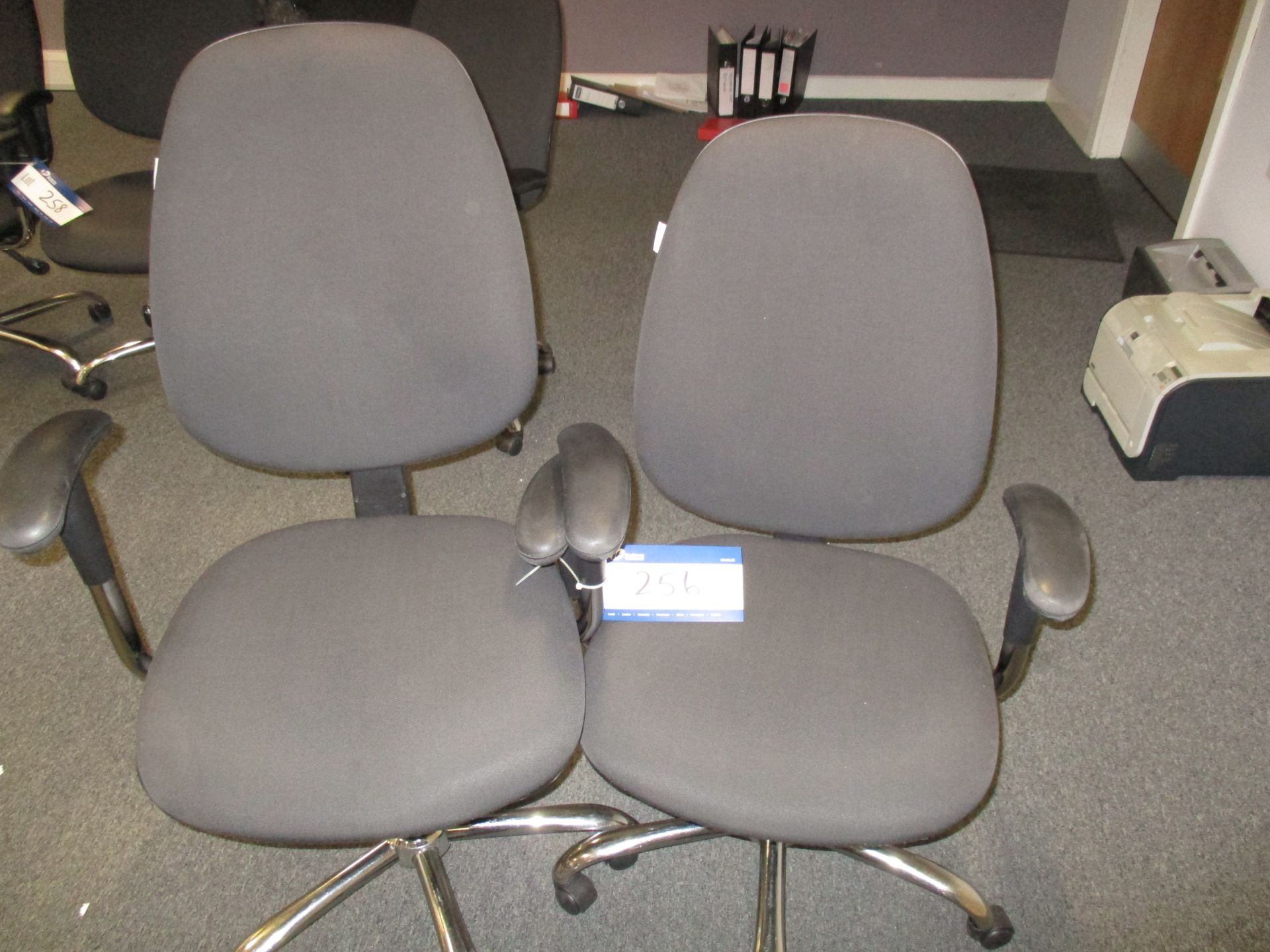 Two Fabric Upholstered Operators Chairs