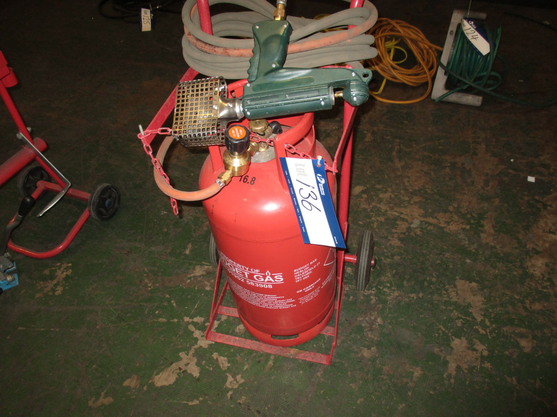 Gas Heat Shrink Gun and trolley (bottle excluded)