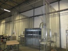 Plastic Slat Panel Curtain Enclosure on tubular steel frame (panels to two sides, each side circa 4m