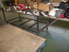 Steel Mobile Trolley Work Bench, 3.4m x 1.4m approx.