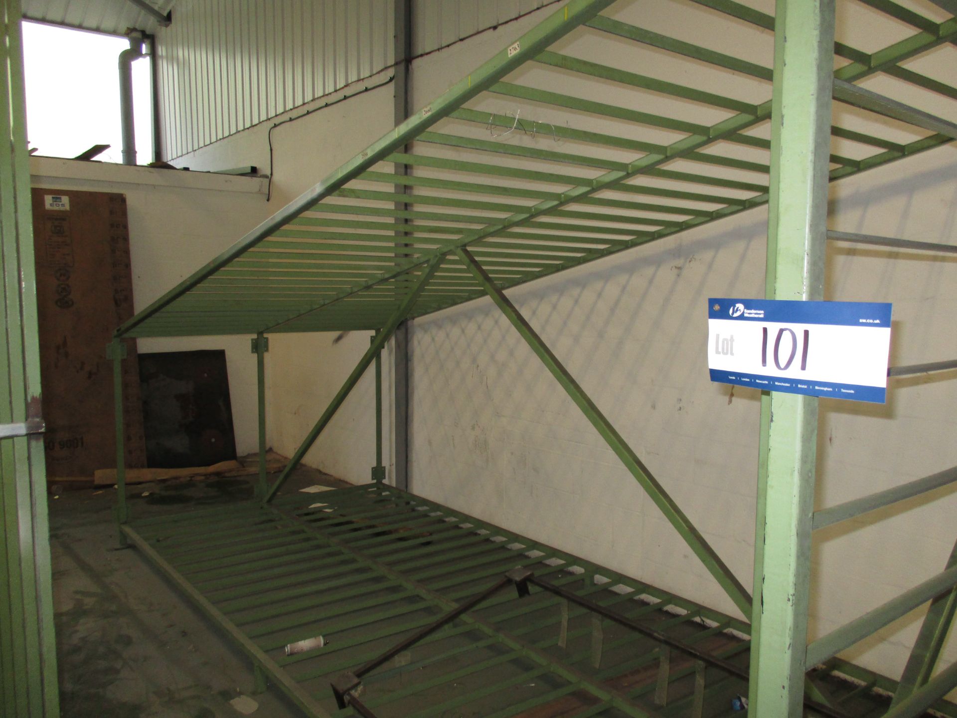 Inclined Steel Framed Multi Compartment Rack, 9m x 1.9m x 2.2m approx. (highest point) in two - Image 2 of 2