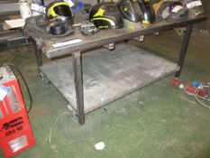 Steel Mobile Trolley Work Bench, 2m x 1.2m approx.