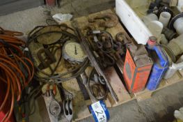 Lifting Equipment, set out on part pallet(Note VAT