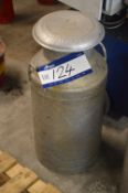 Milk Churn, with lid (Note VAT is not chargeable o