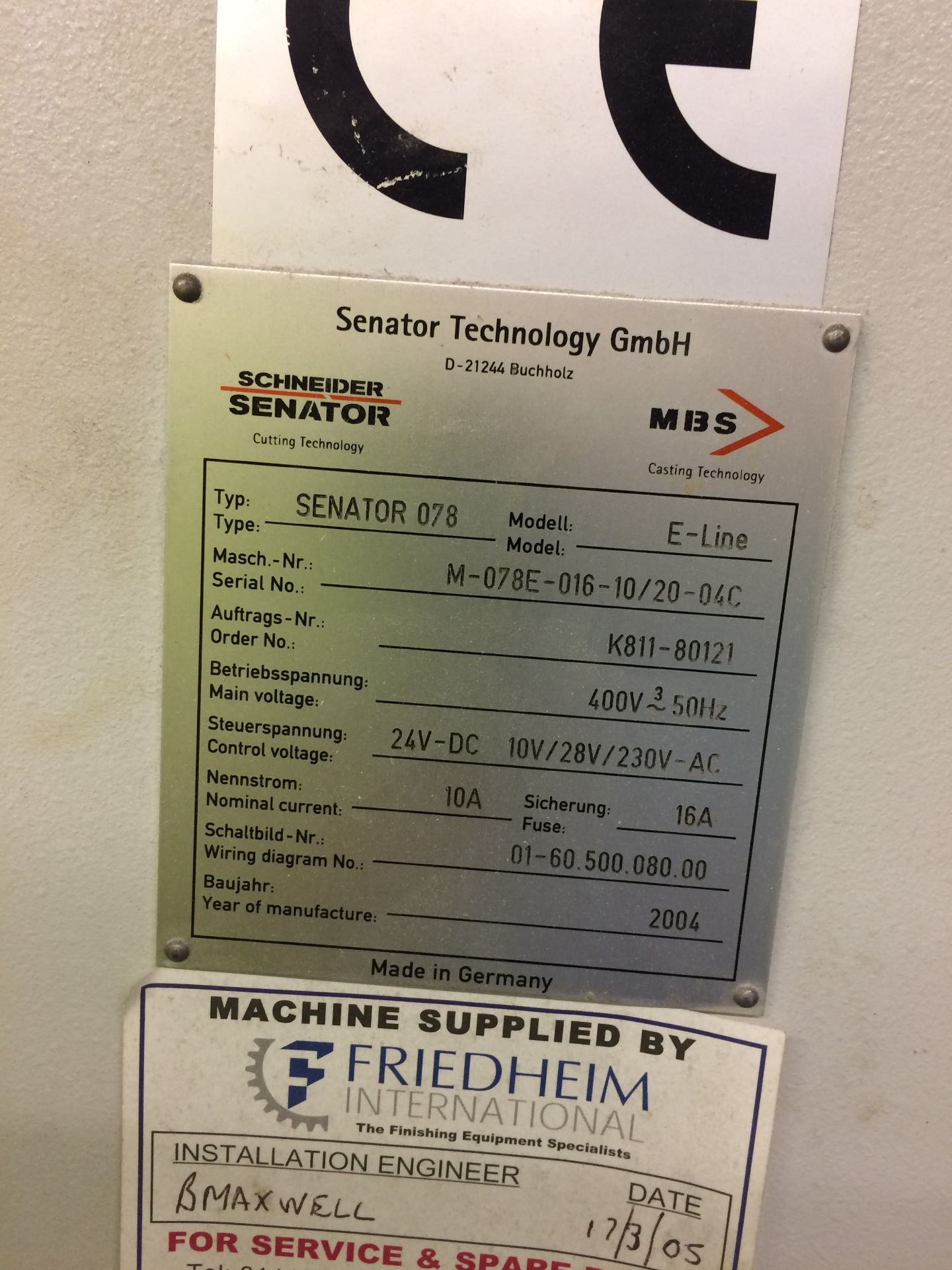 Schneider Senator 078 E-Line Guillotine, Serial No - Image 3 of 3