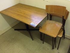 Wooden Table and 4 x Stacking Chairs