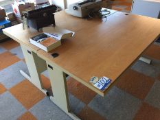 2 x Metal Framed Wooden Topped Desks