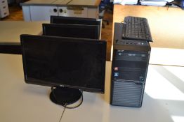 Acer Veriton Tower System PC, Three Monitors and K