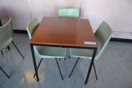 Metal Framed Canteen Table and Three Chairs