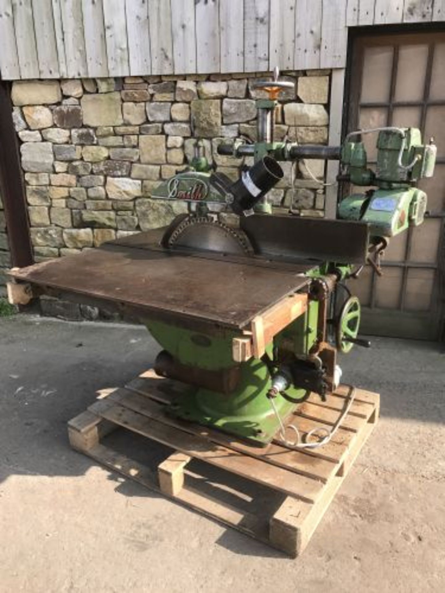 Smith Turret Saw, with power feed & extension tabl