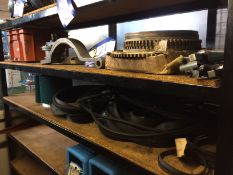 Various Machine Parts and Drive Belts as lotted