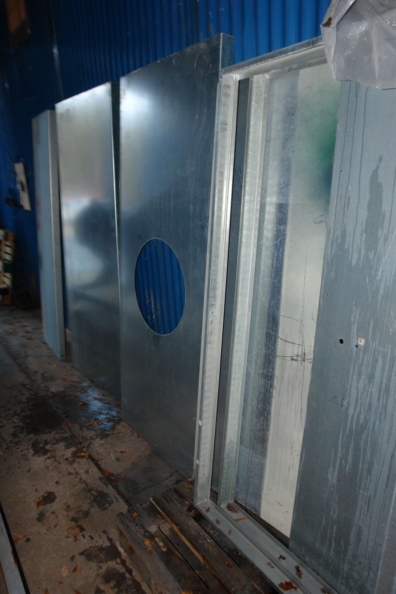 Ex Moba Paint Booth Galvanised Steel Filter Panel, approx. 2.2m wide x 1.8m high x 500mm deep,