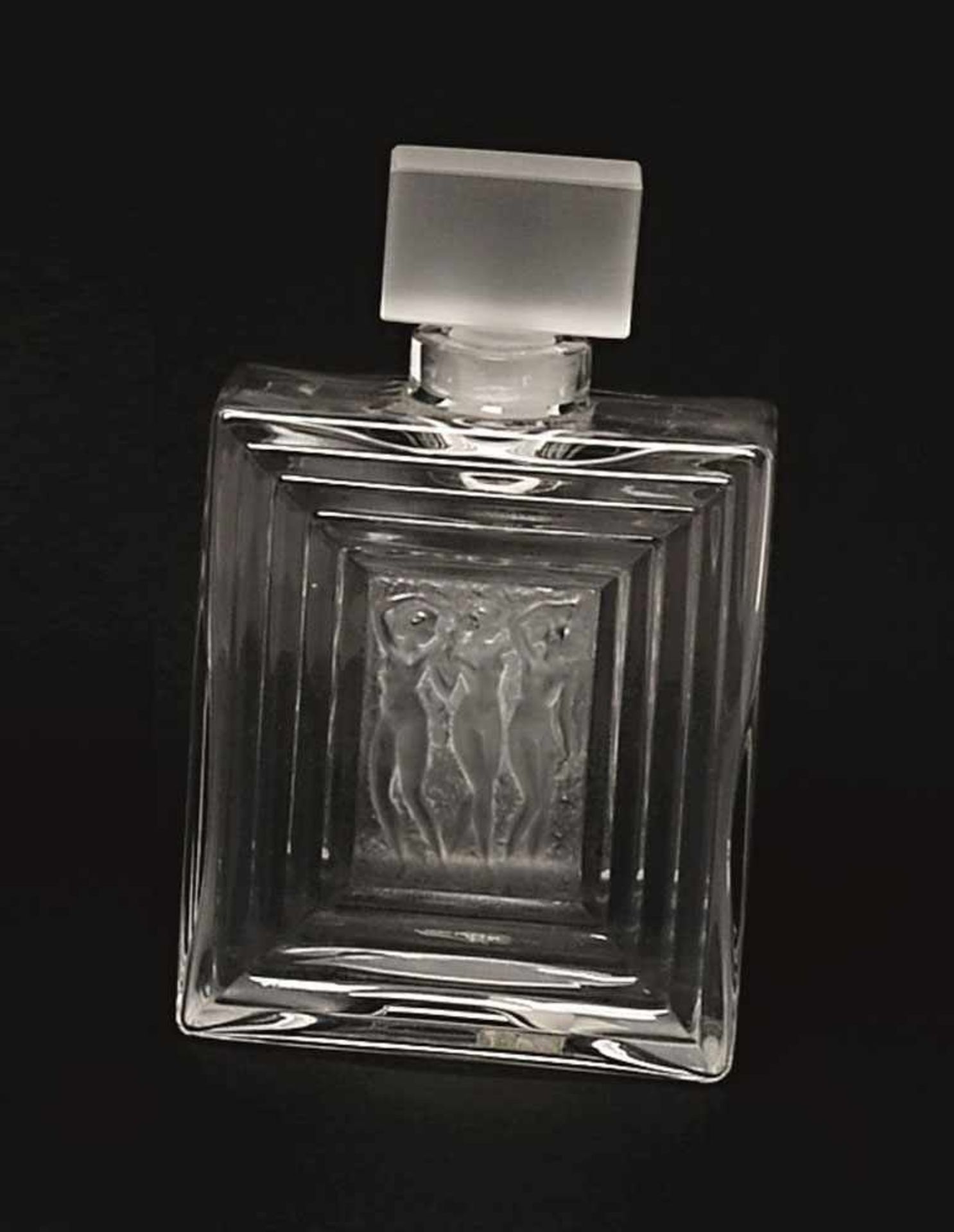 Flakon "Duncan" Lalique/France, Entwurf: René Lalique 1931 Farbloses Pressglas. Rechteckig, zur