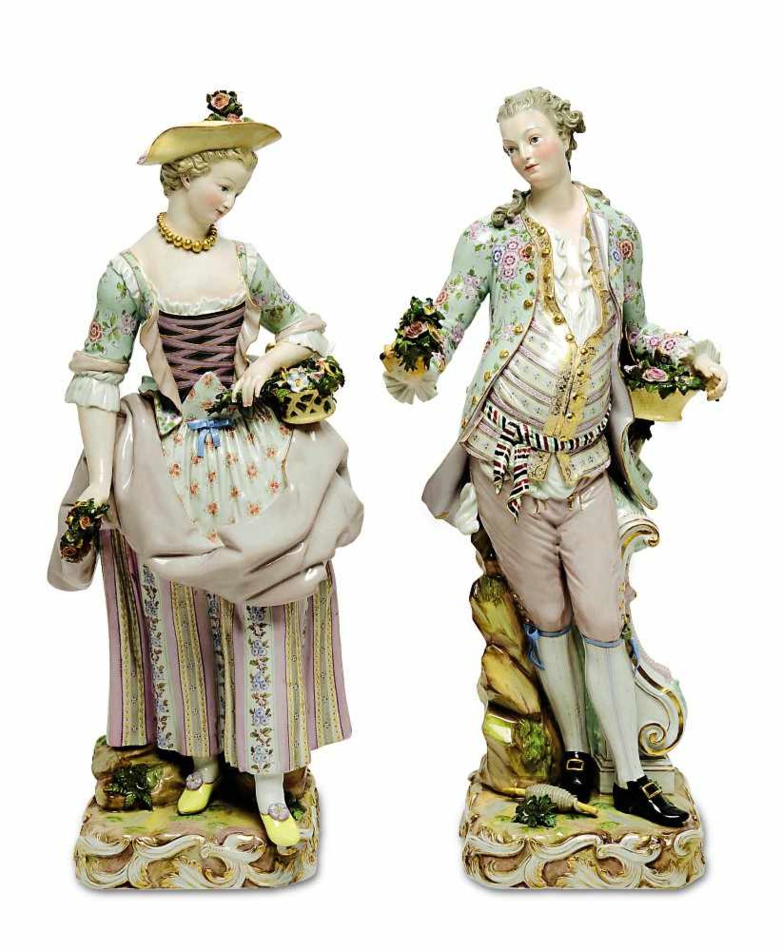 Gärtner und Gärtnerin Meißen, vor 1924, nach Modellen von Johann Carl Schönheit (1767) Farb- und