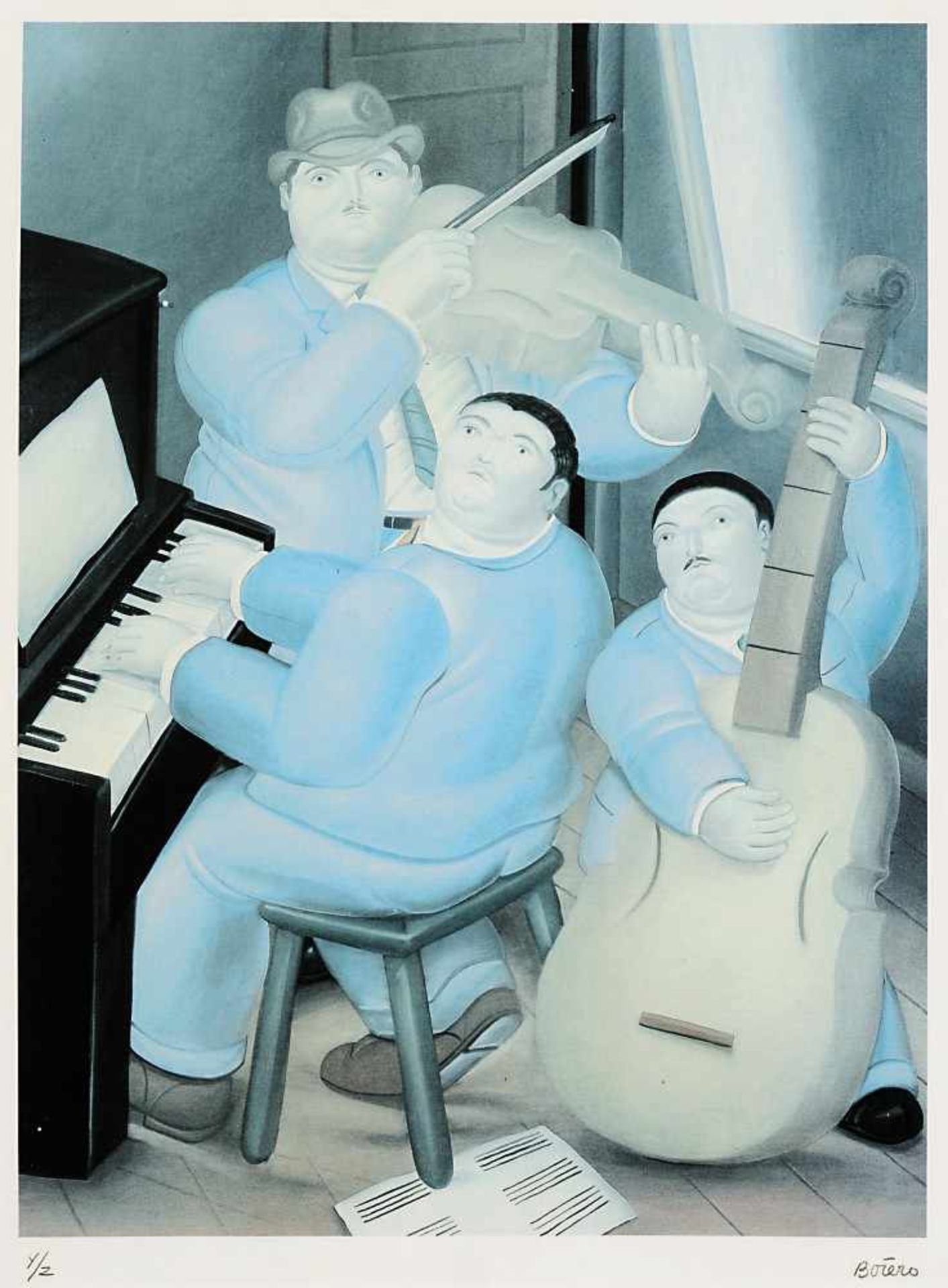 Botero, Fernando geb. 1932 Medellín/Kolumbien Three Musicians Farboffset nach dem Gemälde von