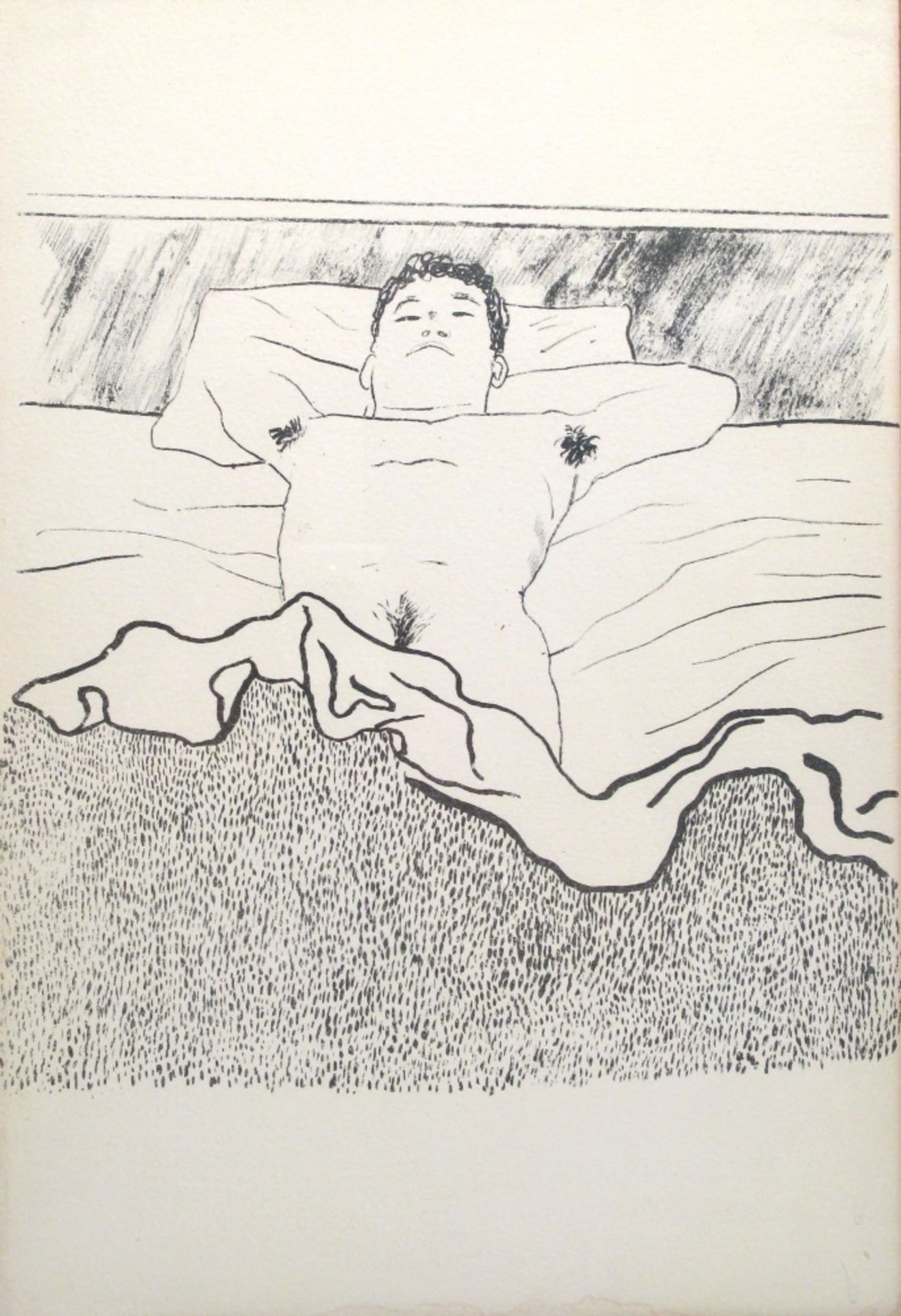 Hockney, David geb. 1937 Bradford, Yorkshire Geh durch den Spiegel Lithographie (1966) Blatt: 37,4 x
