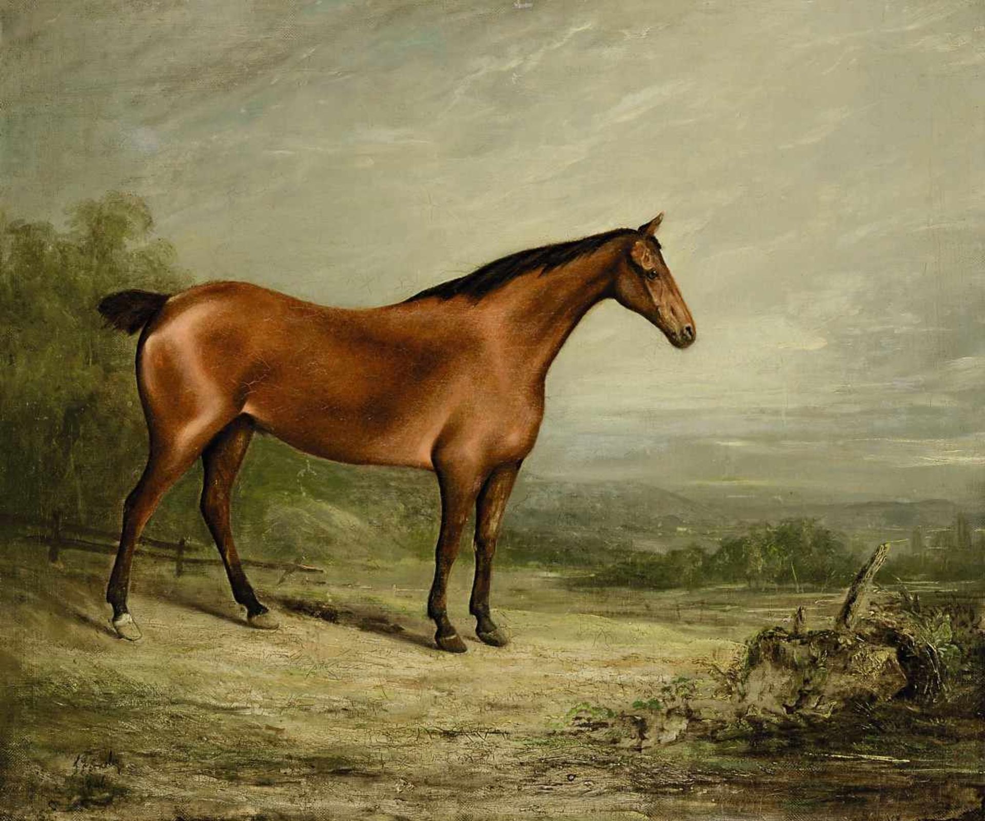 Ferneley, J. (Wohl John II Ferneley, ca. 1815 Melton Mowbray - 1862 Manchester) Pferdeportrait