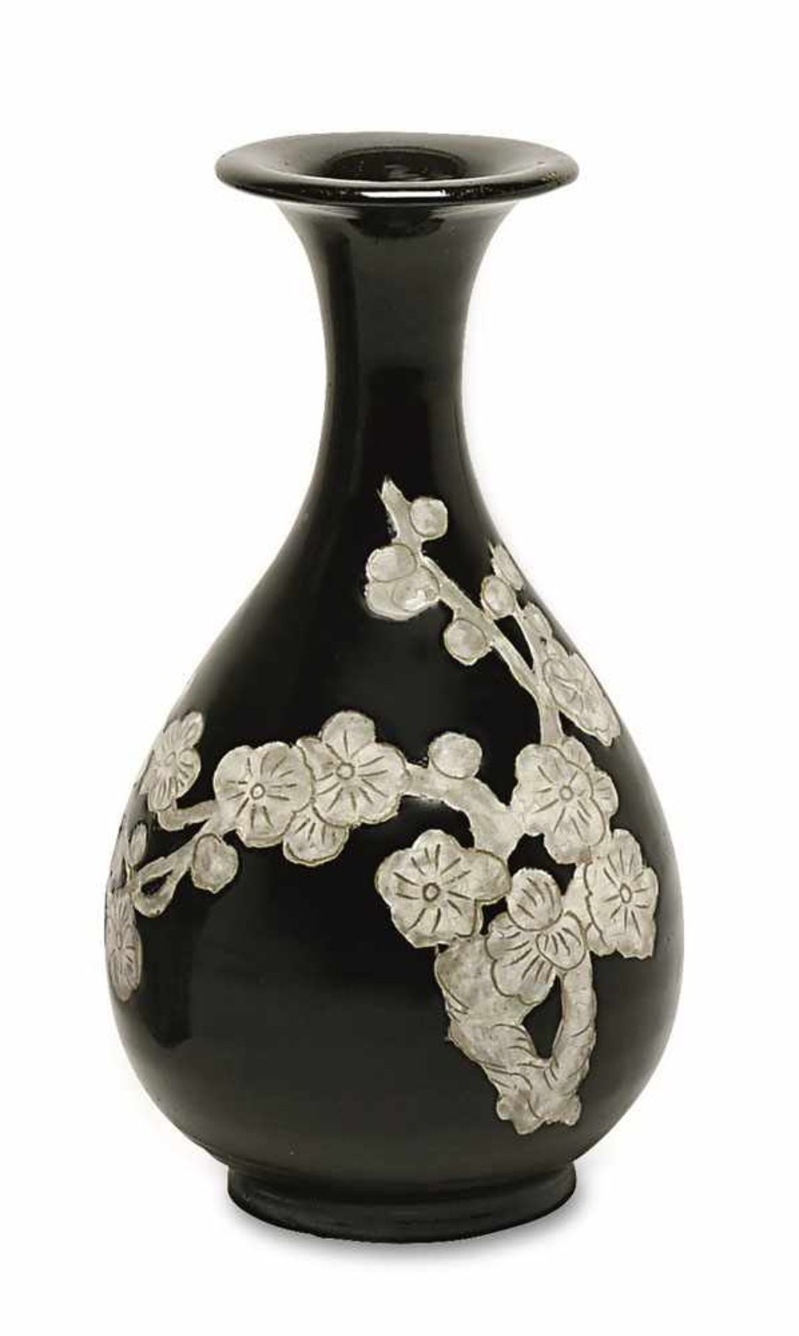 Vase China, im Stil der Ming-Zeit Steinzeug in der Art der Cizhou-Keramiken. Birnform mit