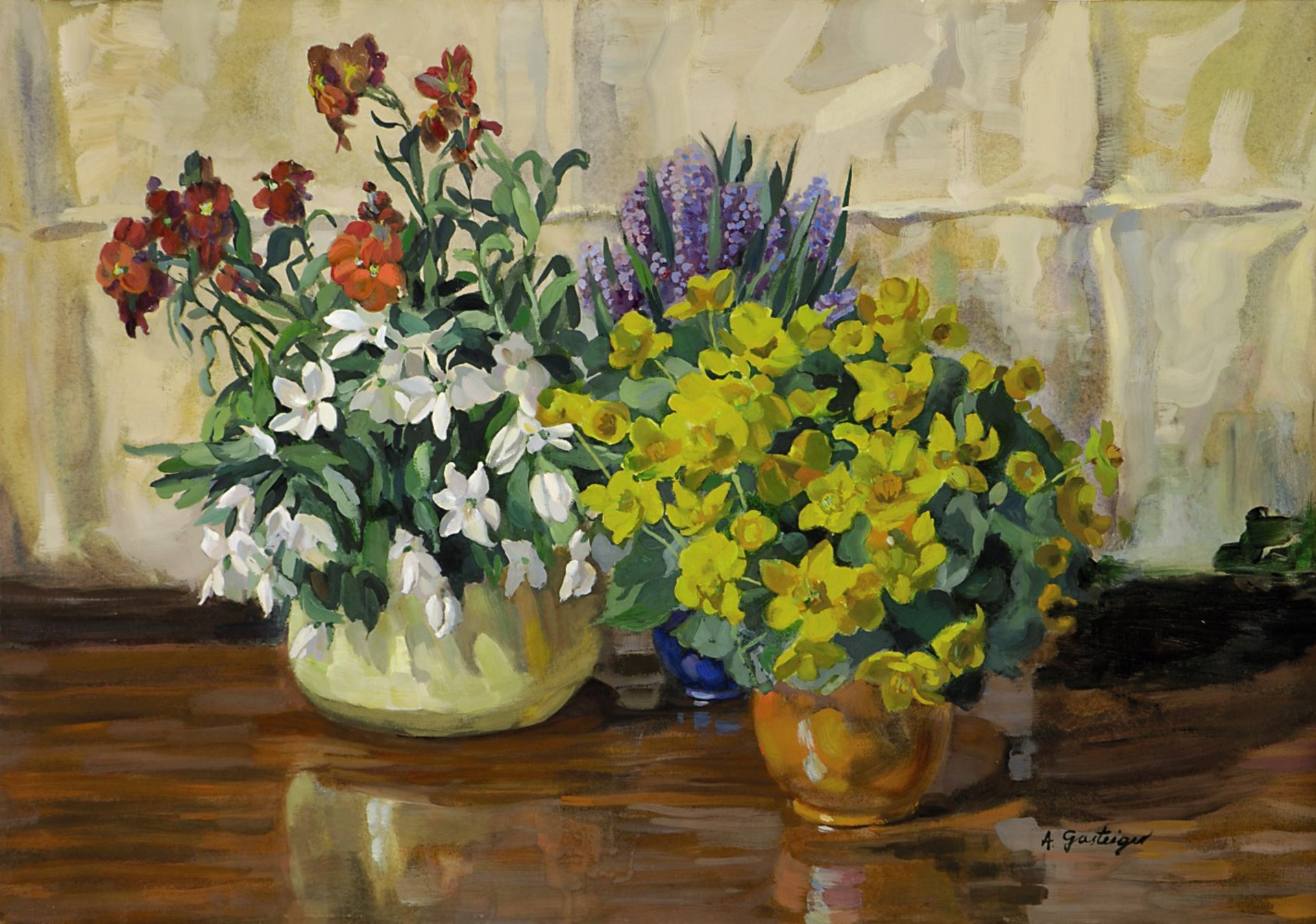 Gasteiger, Anna Sophie 1877 Lübeck - 1954 München Blumenstillleben Gouache 43,8 x 64,2 cm R. u.