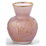 Miniatur-Vase Daum Frères, Nancy - um 1900 Bauchiger Korpus mit trichterförmig ausschwingendem Hals;