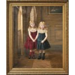 Kesel, Karel de Schwesternpaar (Zomergem/Belgien 1849-1922 Erlangen) Zwei Mädchen in rotem bzw.