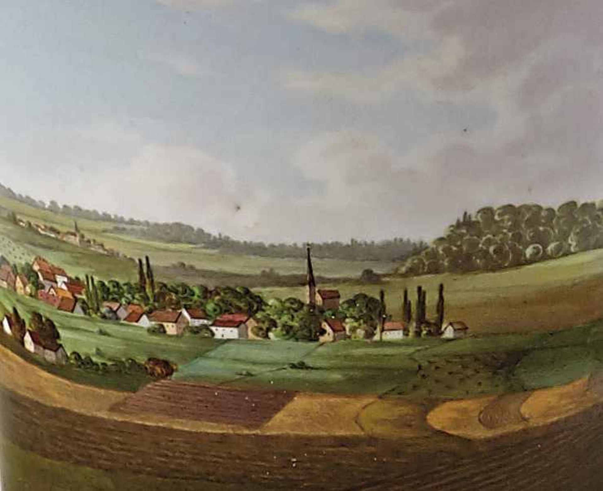 Ansichtentasse mit Untertasse Nymphenburg, 1. V. 19. Jh. Konische Form auf abgesetztem Fuß, - Bild 2 aus 2