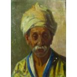 Beckert, Paul Bildnis eines Alten mit Turban (Liechtenstein 1856-1922) Öl/Malkarton. Links oben