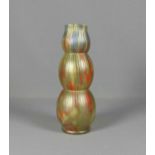 Vase Böhmen, A. 20. Jh. Hoher, zweifach eingeschnürter, bauchiger Korpus mit leicht