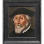 Portrait eines wohlhabenden Mannes mit Bart und Barett Deutschland, um 1600 Öl/Holz. Links oben bez.