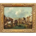 Guardi, Francesco - Nachfolger Ansicht von Venedig mit der Rialto-Brücke Öl/Lwd., doubl. 34,5 x 43,5