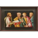 Vier Apostel Italien, um 1430/40 Öl/Holz. 32 x 57 cm. - Gutachten mit Farbanalyse vorhanden.