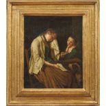 Der Abschiedsbrief Genremaler des 19. Jahrhunderts Öl/Lwd. 43,5 x 33 cm. - Altersschäden,