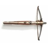 Armbrust Im Stil des 16. Jh. Eiserner Bogen mit Strickverankerung und eingebundenem Eisenring,