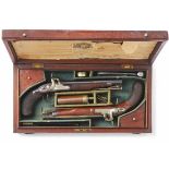 Simmons, Joseph Ein Paar Perkussionspistolen in Kassette (Tätig 1807-1831 in Birmingham)