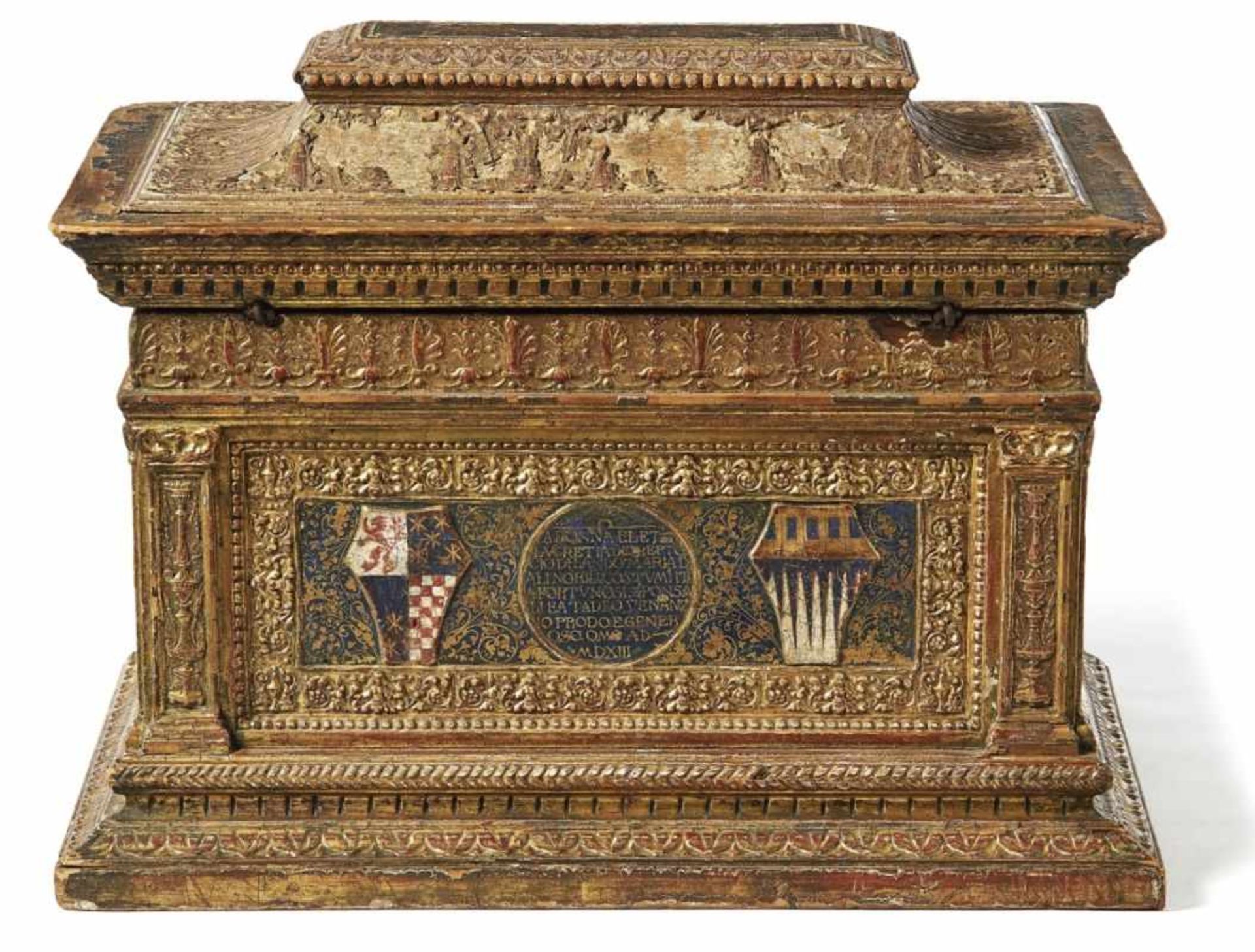 Museale Braut-Kassette der Lucretia del Berto Norditalien, A. 16. Jh. Kastenform in - Bild 2 aus 4