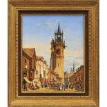 Werner, Carl Friedrich Heinrich Belebte Straßenszene (Weimar 1808-1894 Leipzig) Öl/Lwd. Links