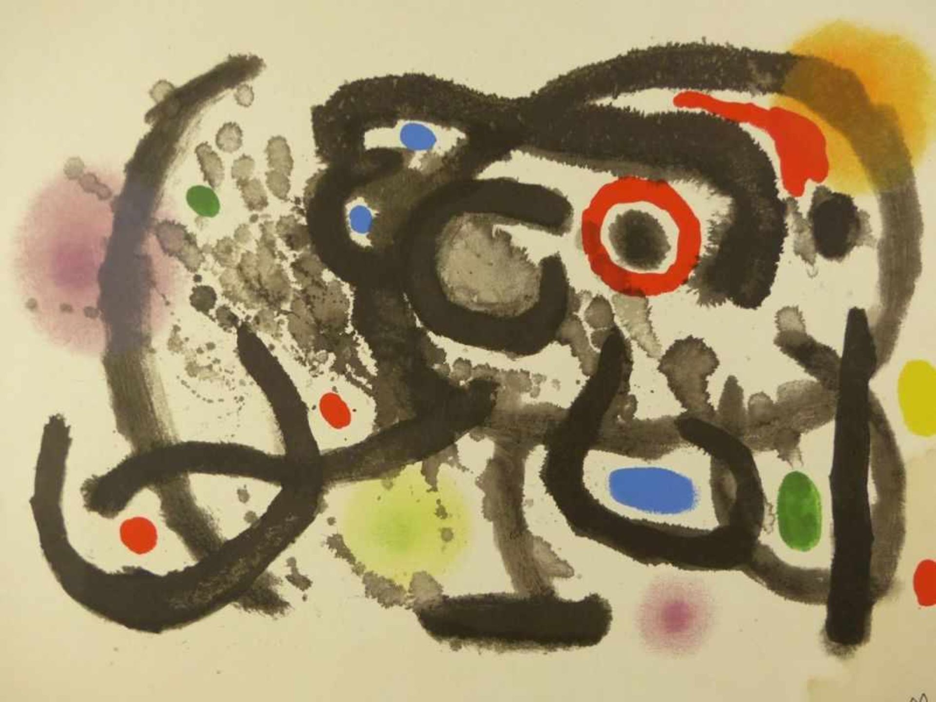 Miró, Joan Komposition (Montroig 1893-1983 Palma de Mallorca) Farblithographie. Rechts unten