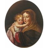 Ovale Madonnendarstellung Spätes 18. Jh. Öl/Lwd., doubl. 72 x 58,5 cm; unger. - Krakeluren.