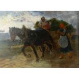 Blaas, Julius von Bauernfamilie mit ihrem Fuhrwerk auf dem Heimweg vom Feld (Albano Laziale 1845-